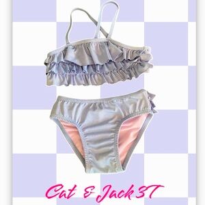 Cat & Jack Ruffle Purple 2- piece Swimsuit 3T